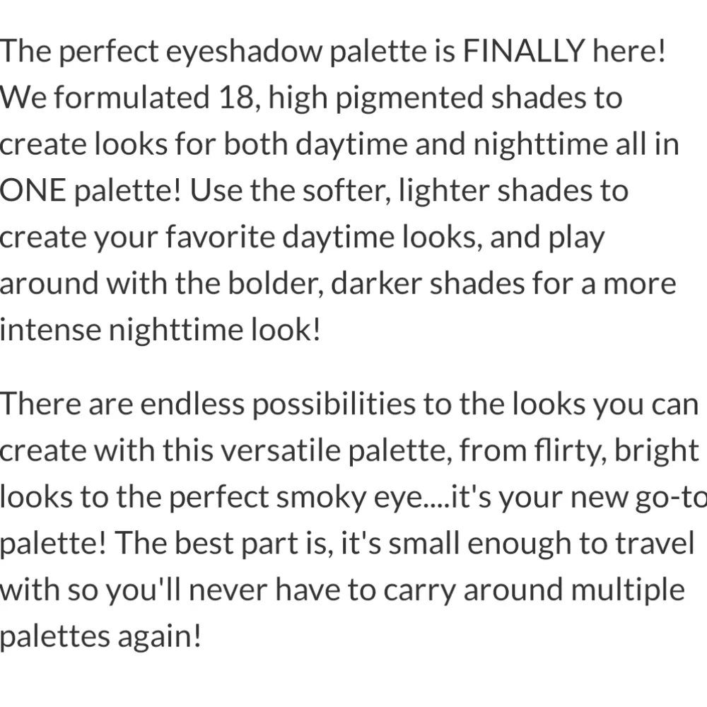 NIB! KAB Cosmetics Day and Night Eyeshadow Palette
